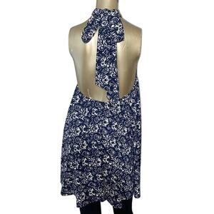 H&M Halter Blue White Conscious Halter Dress L New Boho Festival Summer